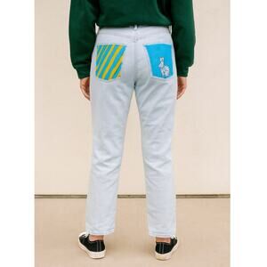 Universal Thread Vintage Straight Painted Light Wash Jeans